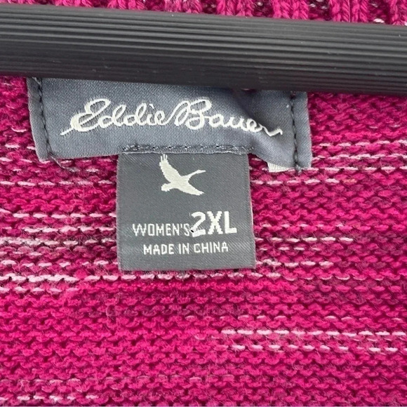 Eddie Bauer V neck pullover 3/4 button Sweater Women's 2XL 8685/b - Picture 3 of 9